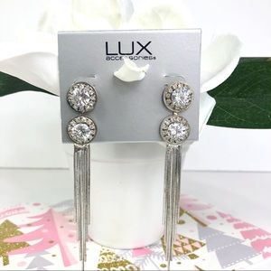 Lux Silver Rhinestone Earrings